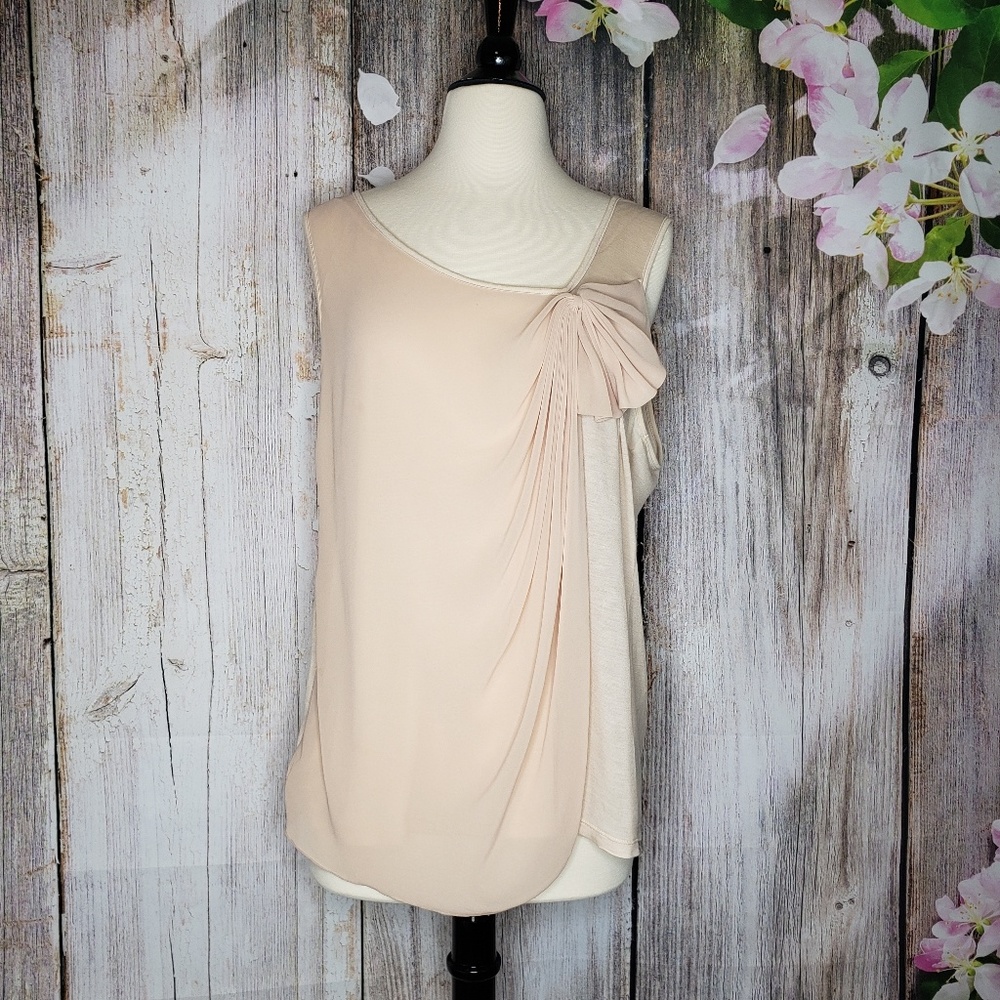 Deletta Peach Swept Away Bow Tank Top